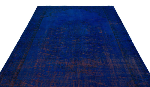 Atina Blue Vintage Wool Handmade Area Rug 6'6" x 10'6"