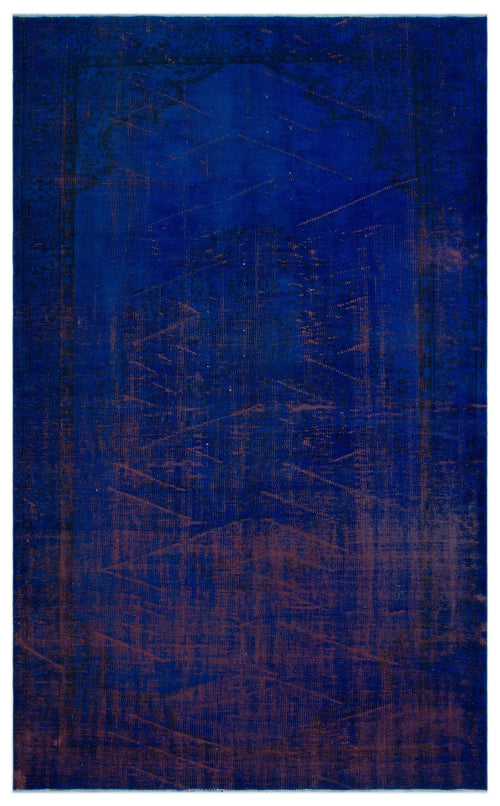 Atina Blue Vintage Wool Handmade Area Rug 6'6" x 10'6"