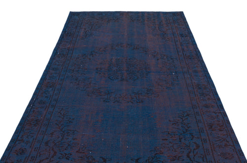 Atina Blue Vintage Wool Handmade Area Rug 5'1" x 8'6"