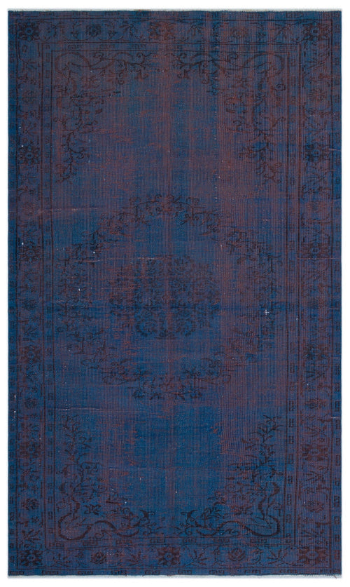 Atina Blue Vintage Wool Handmade Area Rug 5'1" x 8'6"