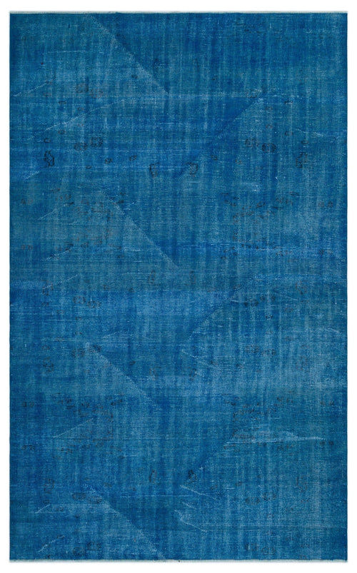 Atina Blue Vintage Wool Handmade Area Rug 5'11" x 9'5"