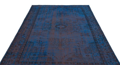 Atina Blue Vintage Wool Handmade Area Rug 6'1" x 9'1"