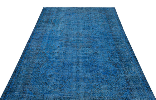 Atina Blue Vintage Wool Handmade Area Rug 5'5" x 9'0"