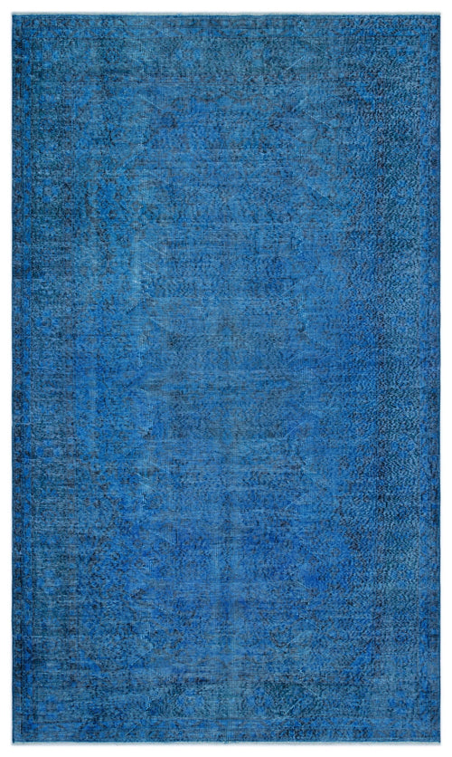 Atina Blue Vintage Wool Handmade Area Rug 5'5" x 9'0"
