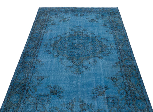 Atina Turquoise Vintage Wool Handmade Area Rug 4'4" x 8'2"