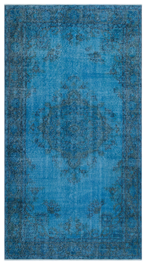 Atina Turquoise Vintage Wool Handmade Area Rug 4'4" x 8'2"
