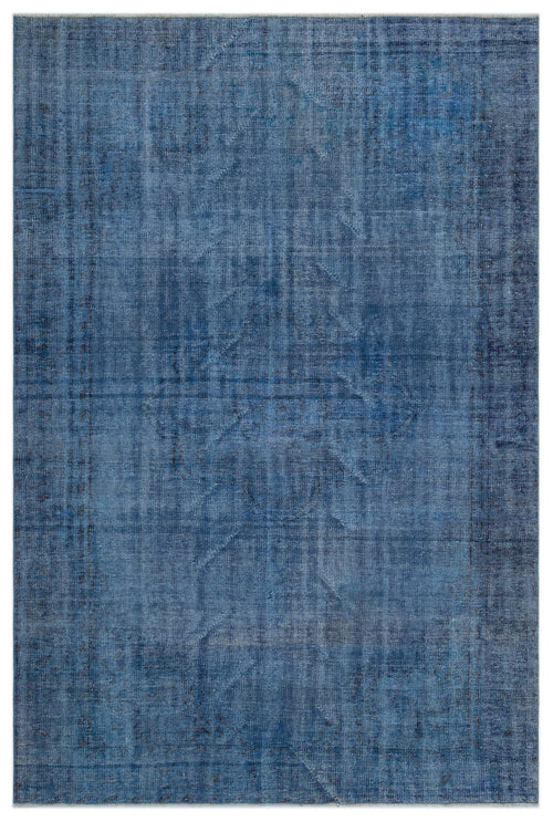 Atina Blue Vintage Wool Handmade Area Rug 5'10" x 8'8"