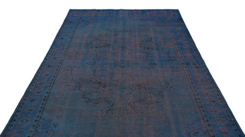 Atina Blue Vintage Wool Handmade Area Rug 6'3" x 9'6"