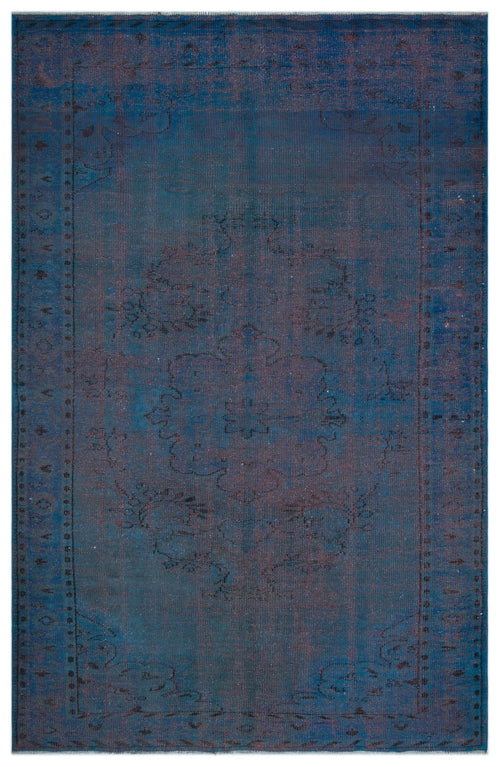 Atina Blue Vintage Wool Handmade Area Rug 6'3" x 9'6"