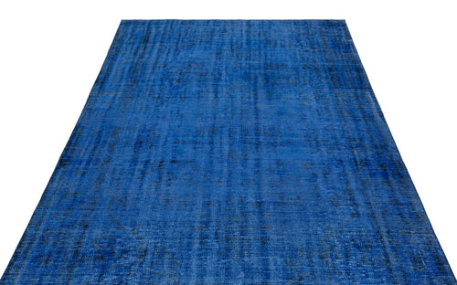 Atina Blue Vintage Wool Handmade Area Rug 5'7" x 9'7"