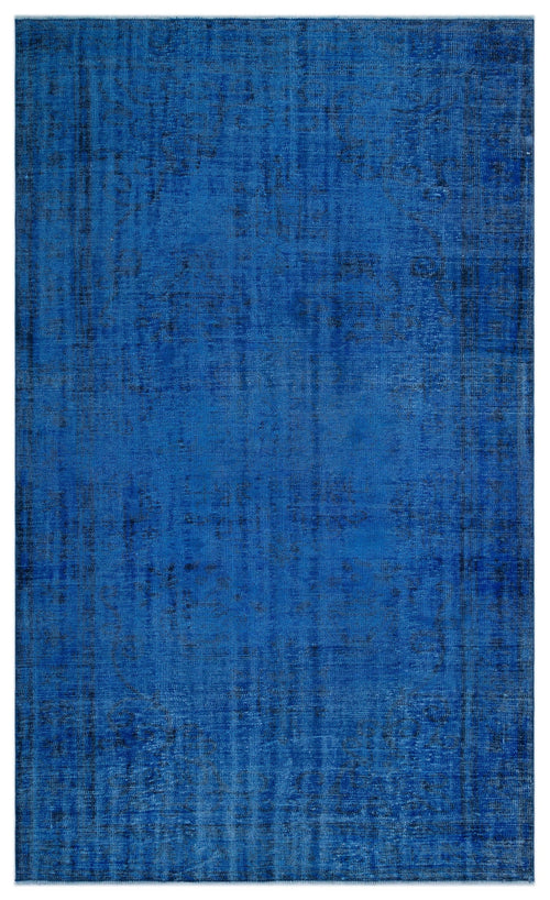 Atina Blue Vintage Wool Handmade Area Rug 5'7" x 9'7"