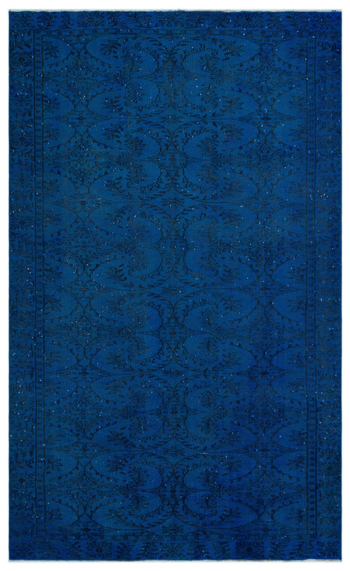 Atina Blue Vintage Wool Handmade Area Rug 5'6" x 9'0"