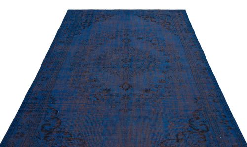 Atina Blue Vintage Wool Handmade Area Rug 5'6" x 9'1"