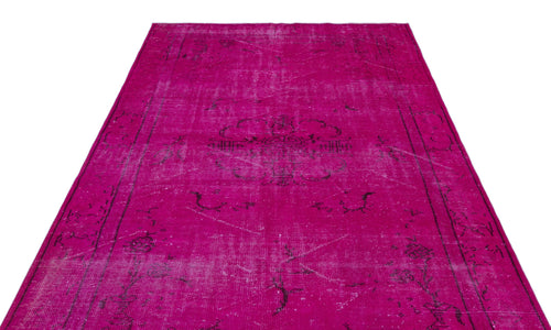 Atina Pink Vintage Wool Handmade Area Rug 5'8" x 8'9"