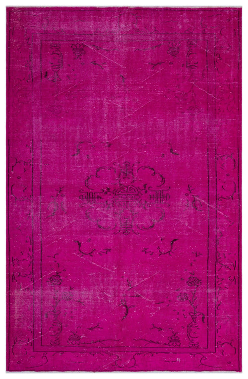 Atina Pink Vintage Wool Handmade Area Rug 5'8" x 8'9"
