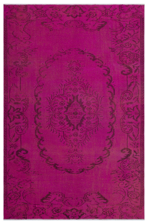 Atina Pink Vintage Wool Handmade Area Rug 5'5" x 8'3"