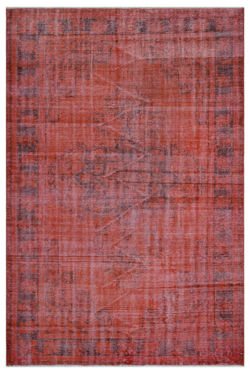 Atina Red Vintage Wool Handmade Area Rug 5'6" x 8'8"
