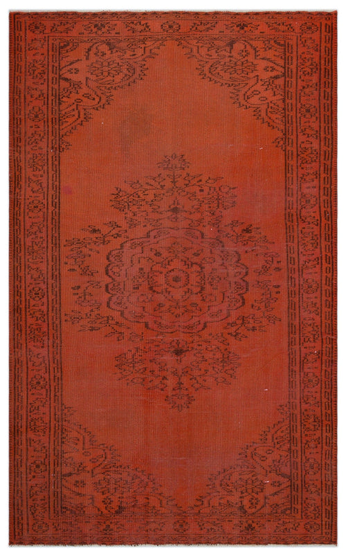 Atina Orange Vintage Wool Handmade Area Rug 5'4" x 8'0"