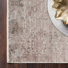 Vintage Area Rug – Machine Made Beige Overdyed Carpet with Soft Texture