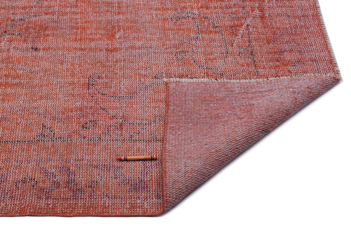 Atina Orange Vintage Wool Handmade Area Rug 6'2" x 10'0"