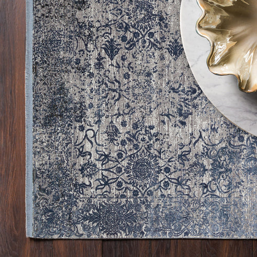 Blue Vintage Area Rug | Modern Living Room Carpet, Dense Woven, Anti Slip Design