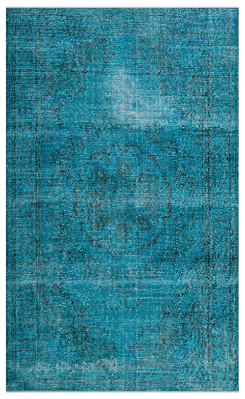 Atina Turquoise Vintage Wool Handmade Area Rug 6'3" x 10'4"
