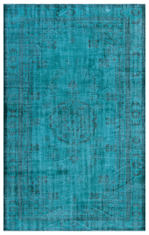 Atina Turquoise Vintage Wool Handmade Area Rug 6'3" x 9'3"
