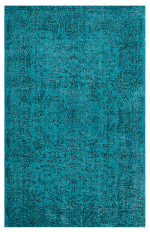 Atina Turquoise Vintage Wool Handmade Area Rug 5'9" x 9'2"