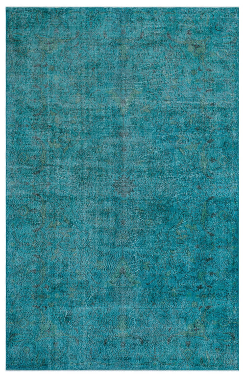 Atina Turquoise Vintage Wool Handmade Area Rug 6'4" x 10'2"