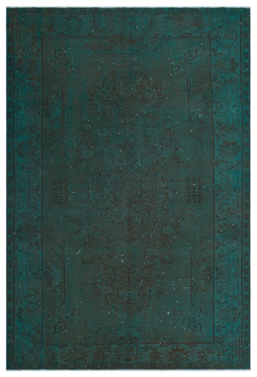 Atina Turquoise Vintage Wool Handmade Area Rug 6'1" x 9'0"