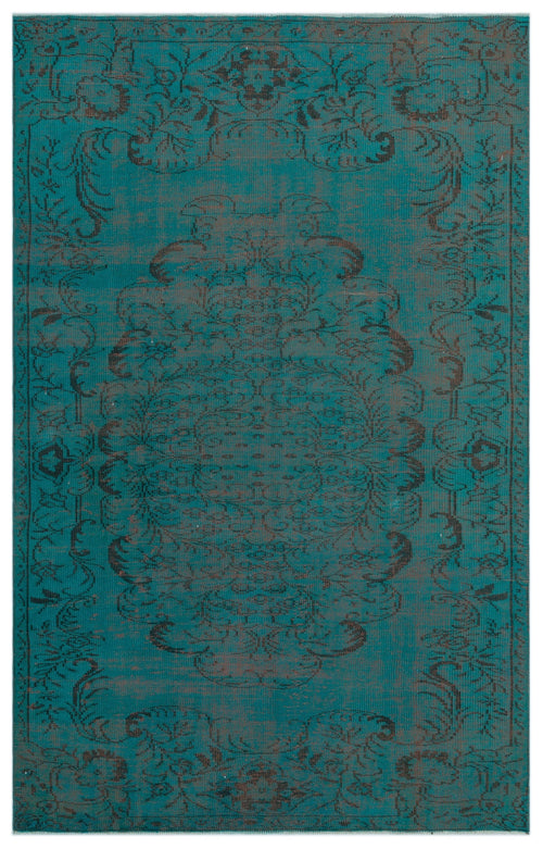 Atina Turquoise Vintage Wool Handmade Area Rug 6'1" x 9'5"