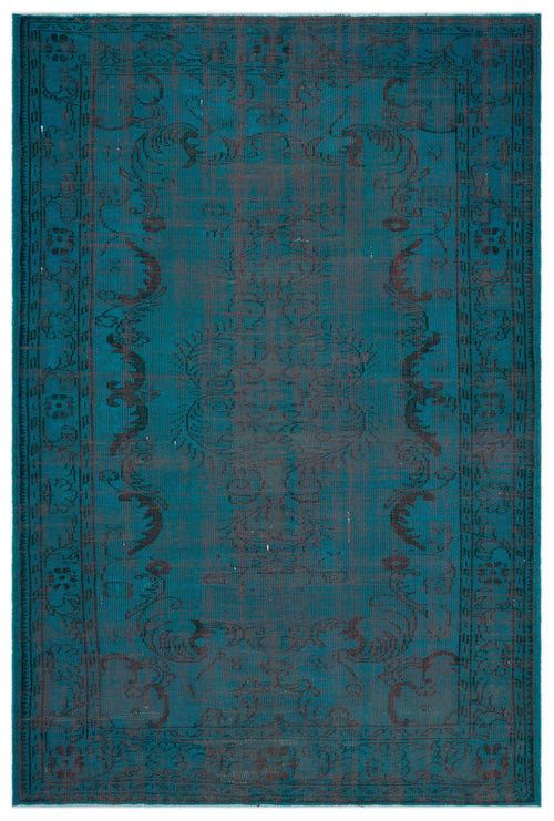 Atina Turquoise Vintage Wool Handmade Area Rug 6'5" x 9'7"