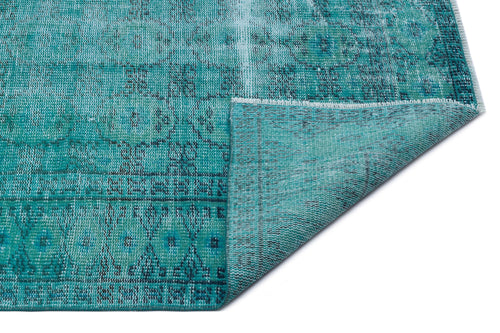 Atina Turquoise Vintage Wool Handmade Area Rug 6'7" x 9'3"