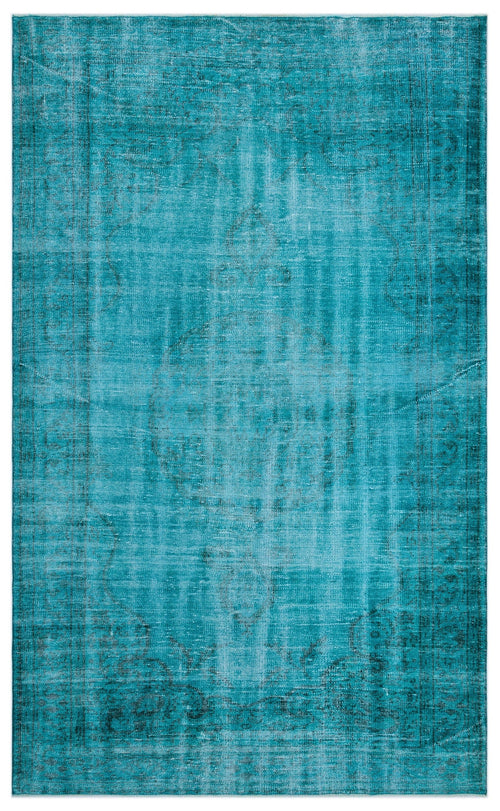 Atina Turquoise Vintage Wool Handmade Area Rug 6'1" x 10'1"
