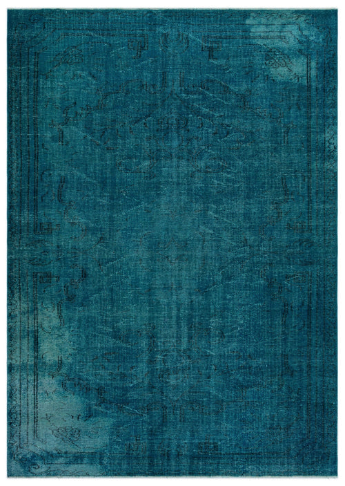 Atina Turquoise Vintage Wool Handmade Area Rug 5'9" x 9'6"