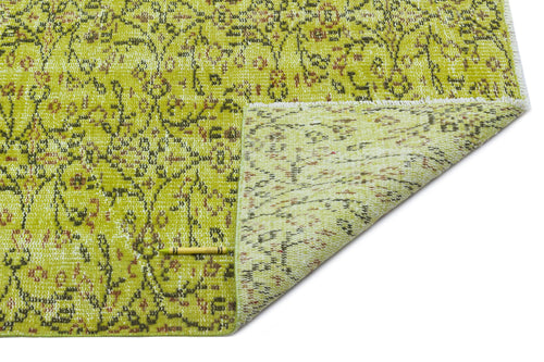 Atina Green Vintage Wool Handmade Area Rug 5'2" x 9'2"