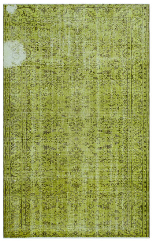 Atina Green Vintage Wool Handmade Area Rug 5'11" x 9'6"