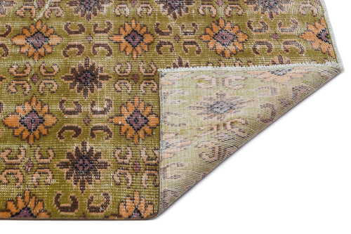 Atina Green Vintage Wool Handmade Area Rug 5'6" x 8'6"