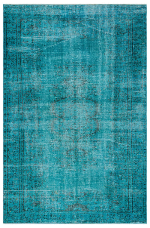 Atina Turquoise Vintage Wool Handmade Area Rug 5'8" x 9'10"
