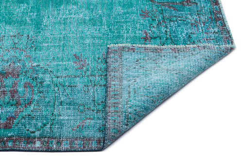 Atina Turquoise Vintage Wool Handmade Area Rug 5'10" x 9'0"