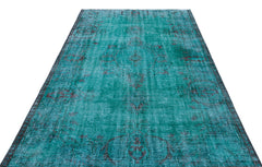 Atina Turquoise Vintage Wool Handmade Area Rug 5'10" x 9'0"