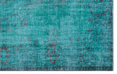 Atina Turquoise Vintage Wool Handmade Area Rug 5'10" x 9'0"