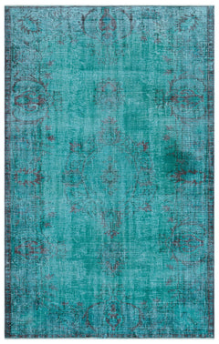 Atina Turquoise Vintage Wool Handmade Area Rug 5'10" x 9'0"