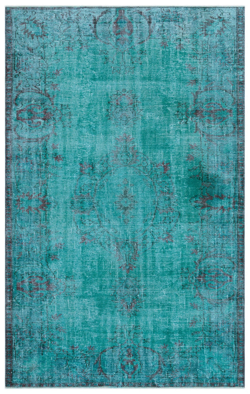 Atina Turquoise Vintage Wool Handmade Area Rug 5'10" x 9'0"