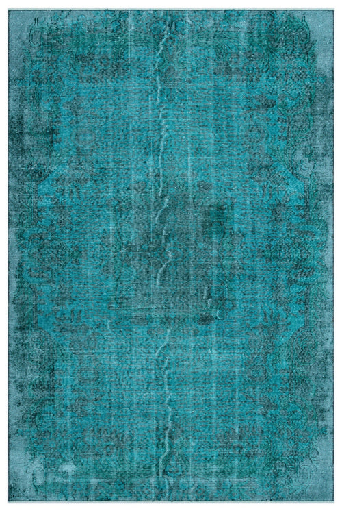 Atina Turquoise Vintage Wool Handmade Area Rug 5'7" x 8'7"