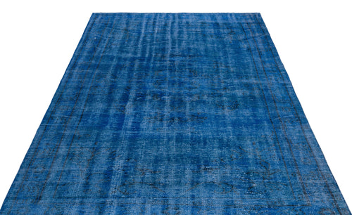 Atina Blue Vintage Wool Handmade Area Rug 5'3" x 8'4"