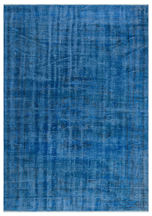 Atina Blue Vintage Wool Handmade Area Rug 5'3" x 8'4"