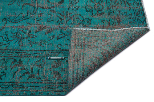 Atina Turquoise Vintage Wool Handmade Area Rug 5'10" x 9'9"