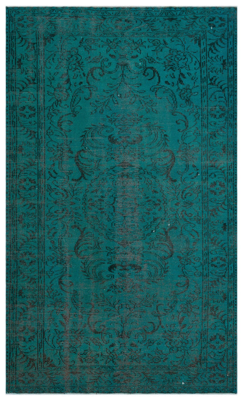 Atina Turquoise Vintage Wool Handmade Area Rug 5'10" x 9'9"