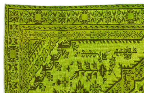 Purplea Green Vintage Wool Handmade Area Rug 5'10" x 9'6"